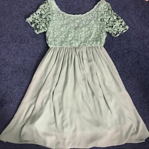 Mint green lace dress